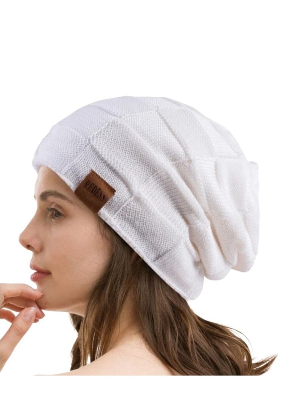 Redess Winter Beanie Hat White OS